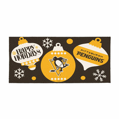 Pittsburgh Penguins Holiday Flocked Coir Sassafras Switch Mat, 22"x10"