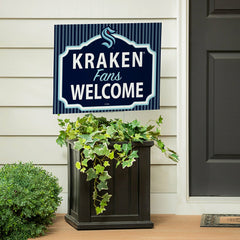 Seattle Kraken Coroplast Yard Sign, "Fans Welcome"