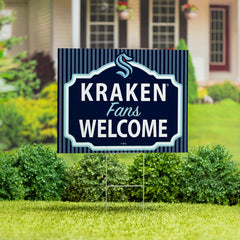 Seattle Kraken Coroplast Yard Sign, "Fans Welcome"