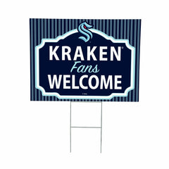 Seattle Kraken Coroplast Yard Sign, "Fans Welcome"