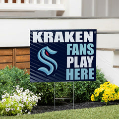 Seattle Kraken Coroplast Yard Sign "Fans Play Here"