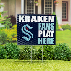 Seattle Kraken Coroplast Yard Sign "Fans Play Here"