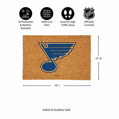 St Louis Blues Large Full Color Coir Mat, 36"x24"