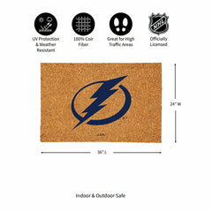 Tampa Bay Lightning Large Full Color Coir Mat, 36"x24"