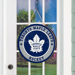 Toronto Maple Leafs Round Door Décor with Hanging Rope, 18x18