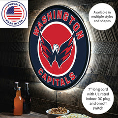 LED Wall Decor, Round, Washington Capitals