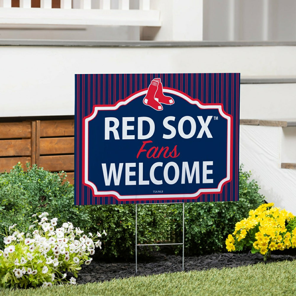 Boston Red Sox Coroplast Yard Sign, "Fans Welcome"