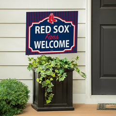 Boston Red Sox Coroplast Yard Sign, "Fans Welcome"