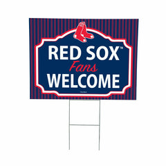 Boston Red Sox Coroplast Yard Sign, "Fans Welcome"