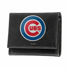 Chicago Cubs Black Tri-Fold Embroidered Wallet