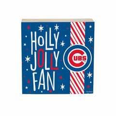 Chicago Cubs Block, Holiday, 6x6