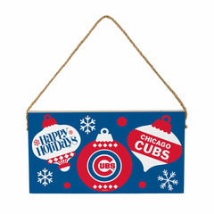 Chicago Cubs Holiday Wood Wall Sign, 6x11