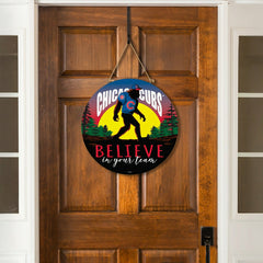 Chicago Cubs Bigfoot Round Door Décor with Hanging Rope, 18x18