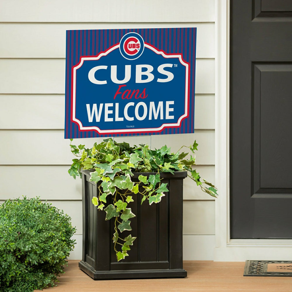 Chicago Cubs Coroplast Yard Sign, "Fans Welcome"