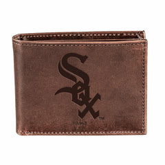 Chicago White Sox Bi-Fold Wallet Brown 100% Genuine Leather