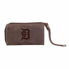 Detroit Tigers Wristlet Wallet Brown