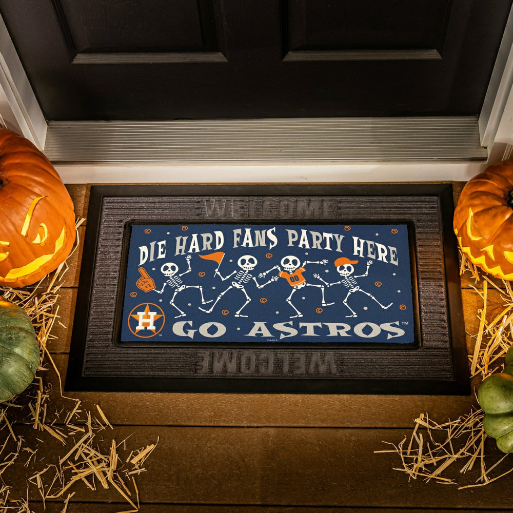 Houston Astros Flocked Coir Halloween Sassafras Switch Mat, 22"x10"