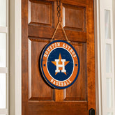 Houston Astros Round Door Décor with Hanging Rope, 18x18
