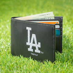 Los Angeles Dodgers Black Bi-Fold Embroidered Wallet w/ RFID Blocking