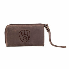 Milwaukee Brewers Wristlet Wallet Brown