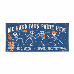 New York Mets Flocked Coir Halloween Sassafras Switch Mat, 22"x10"