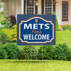 New York Mets Coroplast Yard Sign, "Fans Welcome"
