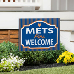New York Mets Coroplast Yard Sign, "Fans Welcome"