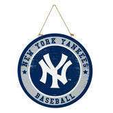 New York Yankees Round Door Décor with Hanging Rope, 18x18