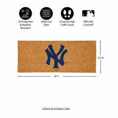 NY Yankees Extra Large Full Color Coir Mat, 60"x24"