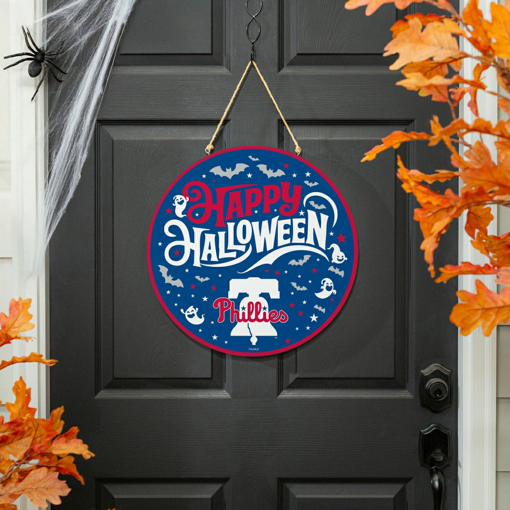 Philadelphia Phillies Halloween Round Door Décor with Hanging Rope, 18
