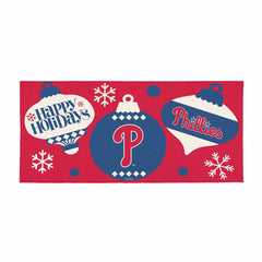 Philadelphia Phillies Holiday Flocked Coir Sassafras Switch Mat, 22"x1