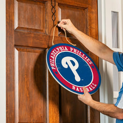 Philadelphia Phillies Round Door Décor with Hanging Rope, 18x18
