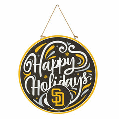 San Diego Padres Holiday Round Door Décor with Hanging Rope, 18x18