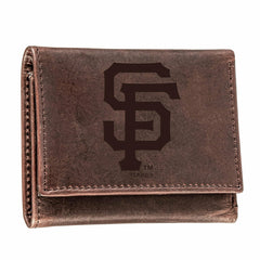 San Francisco Giants Tri-Fold Wallet Brown 100% Genuine Leather