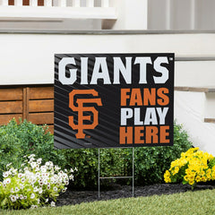 San Francisco Giants Coroplast Yard Sign "Fans Play Here"