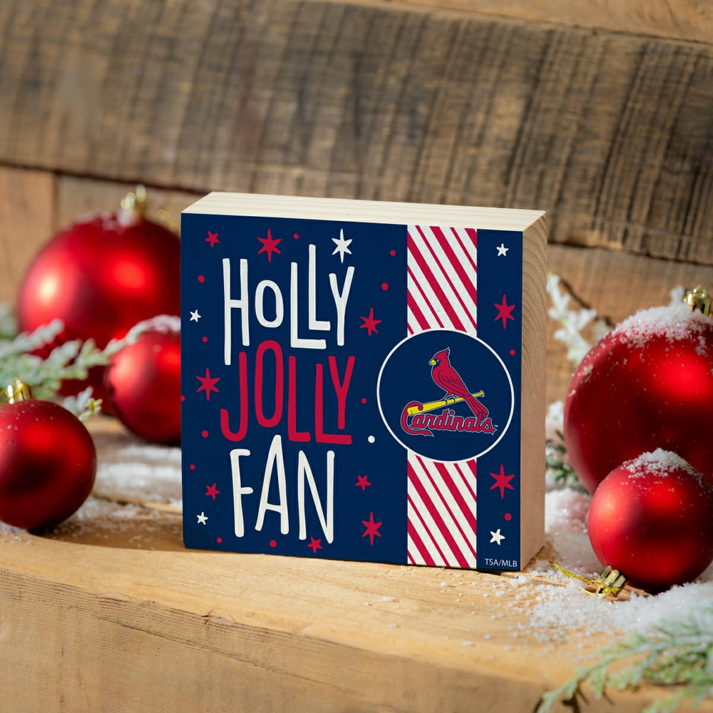 St Louis Cardinals Block, Holiday, 6x6