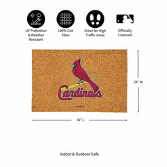 St Louis Cardinals Large Full Color Coir Mat, 36"x24"