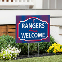 Texas Rangers Coroplast Yard Sign, "Fans Welcome"
