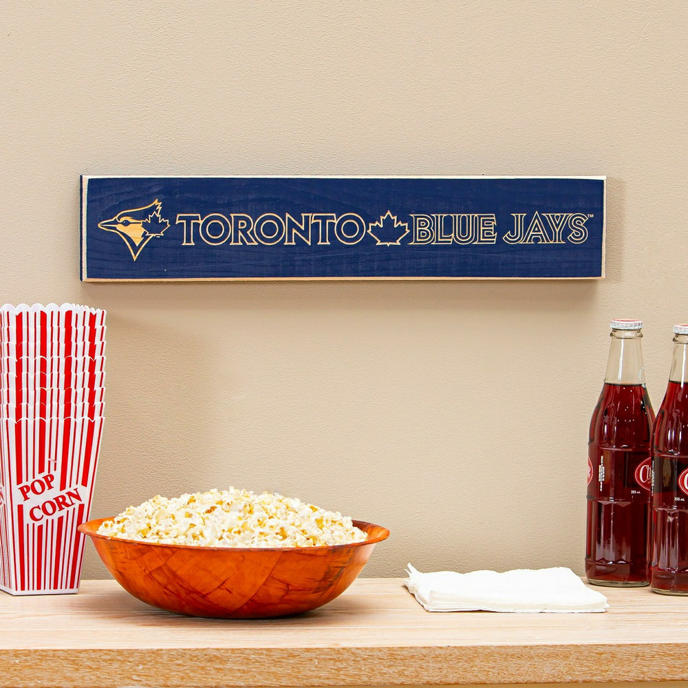 Toronto Blue Jays Engraved Wood Sign, 3.5" x 18"
