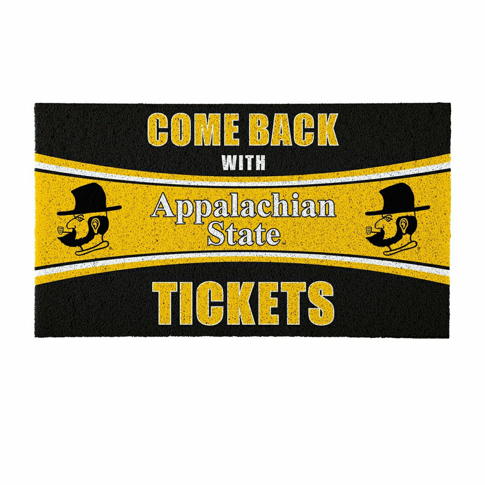 28" x 16" PVC Trapper Mat, Come Back with Tickets, Appalachian State U
