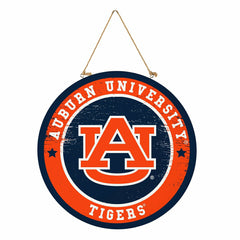 Auburn University Round Door Décor with Hanging Rope, 18x18