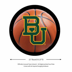 LED Wall Decor, Round, Med, Baylor, Basketball