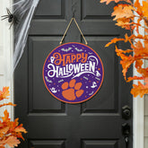 Clemson University Halloween Round Door Décor with Hanging Rope, 18x18