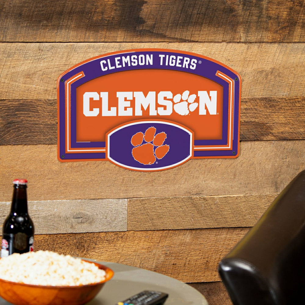 Clemson University USA Embossed Steel Wall Sign, 11" x 17"