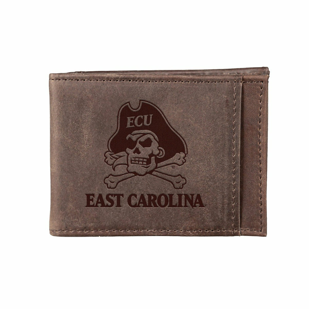 Front Pocket Wallet w/ RFID Blocking, East Carolina University, Brown