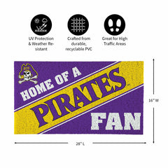East Carolina University, PVC Mat COLOR, Home of a Fan