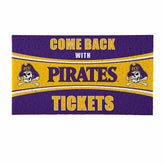 28" x 16" PVC Trapper Mat, Come Back with Tickets, East Carolina Unive