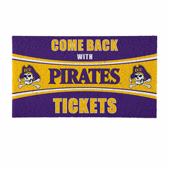 28" x 16" PVC Trapper Mat, Come Back with Tickets, East Carolina Unive
