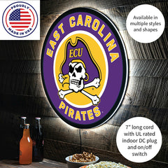 LED Wall Decor, Round, East Carolina University