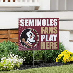 Florida State University Coroplast Yard Sign "Fans Play Here"
